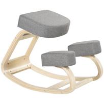 Vinsetto Kniestuhl, Ergonominis Sėdmaišis, Paminkštintas Kėdė Sveikai Laysenai Laiky, Beržo Mediena, 120 kg Keliamoji Galia, Pilka