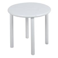 Apvalus baltas staliukas, begryf, MDF, pušies kojos, 45x45x42 cm, modernus skandinaviškas dizainas