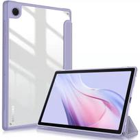 Suderinama su Samsung Tab A8 X200 10,5 colio planšetės dėklu - Akrilinis skaidrus trijų dalių apsaugantis nuo kritimo odinis viršelis levandų violetinė spalva