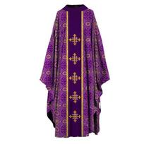 Etninio stiliaus laisvas margintas apsiaustas-chalatas vyrams XXL violetinė