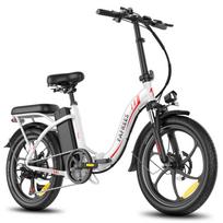 Fafrees F20+ Sulankstomas elektrinis dviratis, 250W variklis, 36V 20Ah baterija, 20*3.0 colių padangos balta