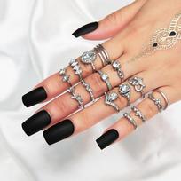 Open Water Drop Joint Ring, Hollow Diamond-set Love Ring, 15-piece Set, Ring Jewelry.