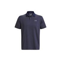 Under Armour Slim Fit Striped Short Sleeve Polo Shirt Men tops Navy-Blue 1377376-410 XXL
