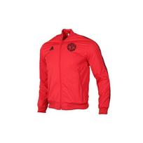 Adidas Manchester United ilgomis rankovėmis užtraukiama striukė vyriška viršutinė apranga raudona DX9077 S