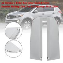 2x chromuotos C statramsčio galinių durų išorinės apdailos juostelės, skirtos KIA Sportage 11-16