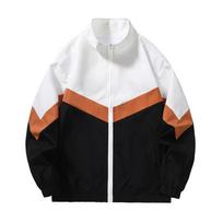 Spring and Autumn Jacket Men's Stand Up Collar Jacket Color Blocked Casual Jacket Men's Jacket Stand Up Collar Jacket XXL