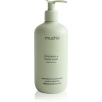 Mushie Organic Baby dušo želė ir šampūnas „du viename“ vaikams Green Lemon 400 ml