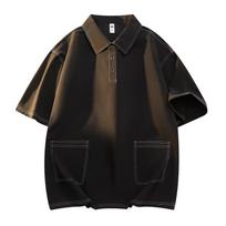 Polo Shirt Men's Lapel Summer Short Sleeved Men's Casual T-shirt Men's Business Casual Polo Shirt Men 6XL juoda