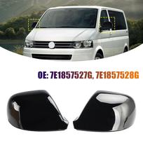 Blizgios juodos sparnelio durų veidrodėlio dangteliai Kairysis+Dešinysis VW T6 Transporter 15-19