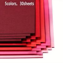 A4 storio popieriaus rinkinys (30 lapų) - 5 skirtingi raudoni ir rožiniai, 200 gsm storio dvipusiai pasteliniai popieriai origami, scrapbooking ir „pasidaryk pats“ meno projektams 30Sheets red