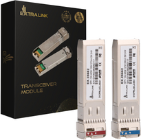 Šakotuvas Extralink SFP+ 10G | SFP+ WDM modulis | 10Gbps 1270/1330 nm, vienmodis, 2 km, skirtas