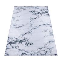 Baltas marmurinis kilimas 160x220 cm svetainei ar kambariui, modernus raštas