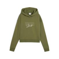 Laisvalaikio bliuzonas moterims PUMA ELEVATED Graphic Cropped Hoodie TR Olive - 68950022, žalias