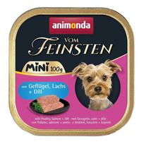 ANIMONDA Vom Feinsten Adult Mini Poultry, Salmon and Dill – šlapias ėdalas mažų veislių šunims su paukštiena, lašiša ir krapais, 100 g