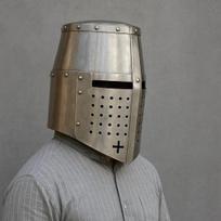 Viduramžių Kryžiuočio Didysis Šalmas Riterio Templieriaus Šalmas XIII Amžius Pilno Veido Plieninė Šarvuotė Istorinis Cosplay LARP Šalmas Rankų Darbo Šalmas