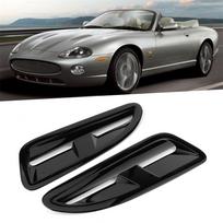 2 vnt. priekinės variklio dangčio ventiliacijos grotelės, blizgios juodos, skirtos Jaguar XKR XK8 black