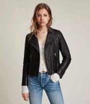 100% tikra ėriuko odos motociklininko stiliaus minkšta nauja moteriška juoda odinė striukė S juoda