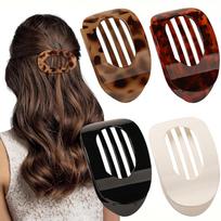Ovalus plaukų segtukas moterims, madingas plaukų griebtuvas, stilingi plaukų aksesuarai 8-piece set black