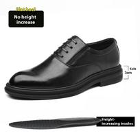 Vyriški oficialūs didelio dydžio batai su paslėptu pakėlimu 3CM/6CM/8CM Aukštį didinantys batai vestuvėms, verslui Patogūs odiniai Oxfords 48 black