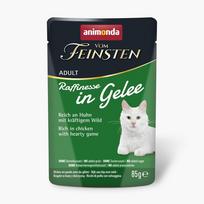 ANIMONDA Vom Feinsten Raffinesse želėje su vištiena ir žvėriena – šlapias kačių maistas, 85 g
