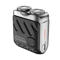 Dvigalvis mini elektrinis skustuvas, įkraunamas per USB, vandeniui atsparus, nešiojamas, kelioninis, skirtas šlapiam ir sausam skutimui, vyrų barzdos kirpiklis, plaukų šalinimo įrankis oranžinė