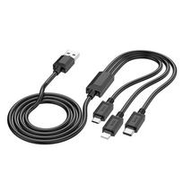 3in1 USB A to Lightning / Micro USB / USB C Hoco 2A X74 1 m black cable