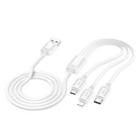 3in1 USB A to Lightning / Micro USB / USB C Hoco 2A 1 m X74 white