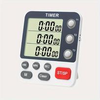 Versatile Digital Kitchen Timer with Memory 3Channel Countdown Up, Magnetic Backing, Adjustable Volume,Electronic Stopwatch AAA Batteries Not Included balta