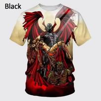 3D Spausdinta Sportinė Greitai Džiūstanti Kvėpuojanti Vyriška Marškinėlių Viršutinė Dalis Animacinis Angelas S Spawn Harajuku Gatvės Cosplay Lauko Laisvalaikio Trumpomis Rankovėmis 5XL black