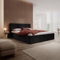 Lova FORTESSA + Čiužinys SAPNAS 2 XL|180x200|Juoda|Veliūras