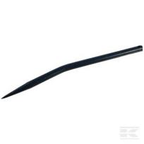 Krautuvo dantis, užlenktas, apvalaus profilio 25x550mm, smailus galas, M25, su Ø12,5 spyruokliniu kaiščiu, juodas, FST FT66043