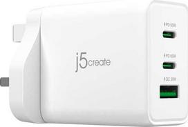 J5Create 65W GAN USB-C 3 PRIEVADŲ ĮKROVIKLIS / JK Baltas
