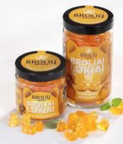 Guminukai Broliai Lokiai įvairių vaisių skonio, su medumi, stiklainyje, 250 g