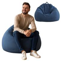 AD.CON Beanbag su ECO užpildu Puff Relax fotelis Sėdynės pagalvėlė Grindų pagalvėlė Bean bag 120x120x60cm 350L Navy blue, XL