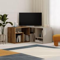Kampinis Stalas Tv, Glis, Decortie, 90 x 45 x 35 cm, Tamsus ąžuolas - Smiltainis