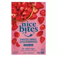 Liofilizuotos braškės NICE BITES, 30 g