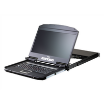 Aten | 16 prievadų trumpas „Gylis“ PS/2-USB VGA vienos bėgelio plačiaekranis LCD KVM komutatorius 18,5" 1366x768 | CL3116NX