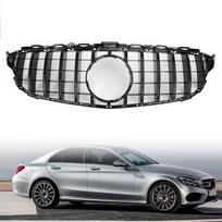 GTR Stiliaus Priekinio Buferio Grotelės tinka Mercedes W205 C250 C300 C43 2015-2018 gray