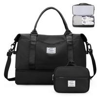 Weekender Bags for Women Personal Item Travel Bag with Shoes Compartment Overnight Travel Duffel Bag with Toiletry Bag Gym Bag juoda