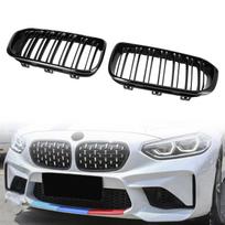 Priekinės inksto grotelės Tinka BMW 1 serijai F20 F21 2015-2017 Blizgios juodos Dvigubos