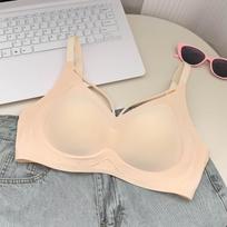 Large-sized Bras Women's Seamless Underwear Women's Gathering Top Retractable Accessory Breasts Anti-sagging Bra M smėlis
