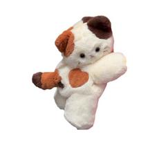 Three-Flower Kitten Messenger Bag Cute Plush Doll All-Match Fashion Backpack Bag Female Birthday Gift smėlis