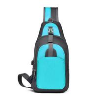 Casual chest bag with adjustable shoulder strap, lightweight crossbody backpack for hiking and traveling, everyday carry bag dangaus mėlyna spalva