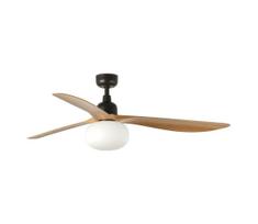 FARO 34360WT-11L - lubinis ventiliatorius OUTWOOD L 1xE27/15W ruda/juoda, skersmuo 150 cm, WT, IP44 + su nuotoliniu valdymu