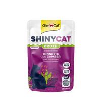 GimCat ShinyCat Pouch in Broth konservai su tunu ir krevetėmis katėms, 75 g