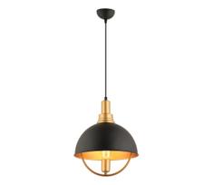 Pakabinamas šviestuvas MONZA ant laido 1xE27/40W/230V Ø 30 cm juodas/auksinis