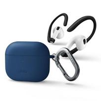 UNIQ Uniq Nexo dėklas, skirtas AirPods 3 ausinėms + ausų kabliukai, silikoninis – mėlynas