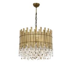 Pakabinamas šviestuvas ant grandinės CRYSTALLINE 6xE27/40W/230V, skersm. 40 cm, žalvario apdaila