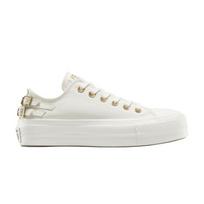Converse  Chuck Taylor All Star Lift Platform Low Buckle Women Sneakers Cream Egret Black A11866C 38
