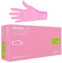 Nitrilinės vienkartinės pirštinės Mercator Nitrylex Pink, 100vnt.